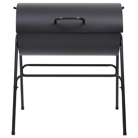Barbecue a Barile 2 Griglie di Cottura Nero 80x95x90 cm Acciaio per Esterno