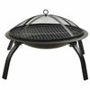 Braciere e Barbecue 2 in 1 con Attizzatoio 56x56x49 cm Acciaio per Esterno Nero