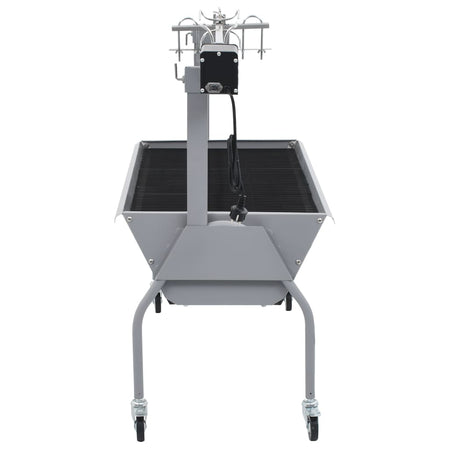 Barbecue XL a Carbone con Griglia e Girarrosto Elettrico con Altezza Regolabile