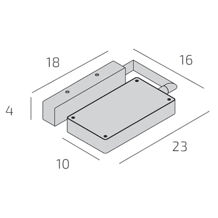 Applique orientabile Top Light KUBI 1212 2 BI LED SWITCH 2160LM illuminazione biemissione modulo integrato