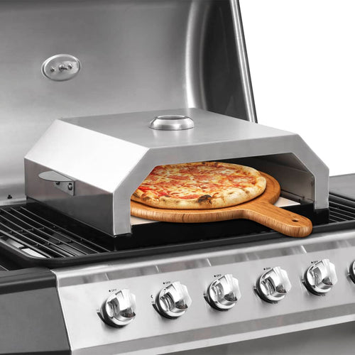 Forno per Pizze con Piastra Ceramica per Barbecue a Gas e Carbone Acciaio Inox