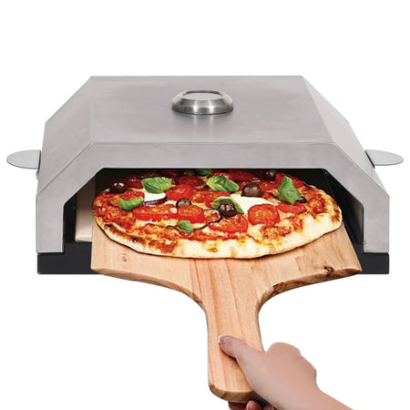 Forno per Pizze con Piastra Ceramica per Barbecue a Gas e Carbone Acciaio Inox