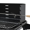 Barbecue in Acciaio Mobile a Carbonella con Ruote Braciere 55x33 cm Nero