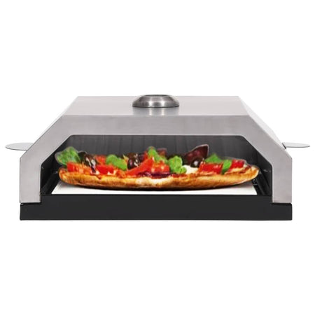 Forno per Pizze con Piastra Ceramica per Barbecue a Gas e Carbone Acciaio Inox
