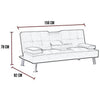 Divano 3Posti Letto Click Clack in Tessuto Grigio 156x82 H 78 cm con Cuscini