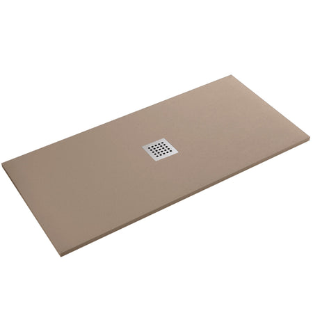 Piatto doccia in marmo resina effetto pietra con foro centrale Tortora Chic