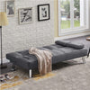 Divano 3Posti Letto Click Clack in Tessuto Grigio 156x82 H 78 cm con Cuscini