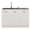 Mobile Cucina Sottolavello Componibile in Legno Colore Bianco con 3 Ante 120cm