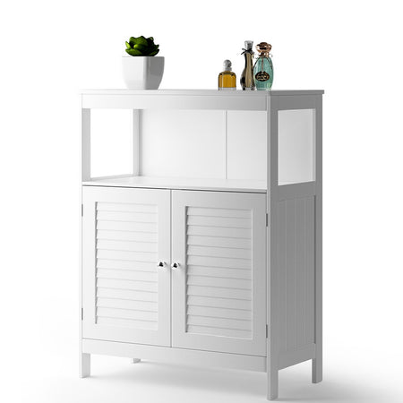 Mobile in Legno 60x30 H 80cm Bagno Camera Ingresso Salvaspazio 2Ante 1Vano Bianco