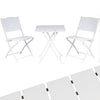 Set Tavolo Pieghevole con 2 Sedie Bianco Arredo Esterno Giardino Acciaio PE