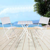 Set Tavolo Pieghevole con 2 Sedie Bianco Arredo Esterno Giardino Acciaio PE