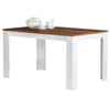 Tavolo per Sala da Pranzo Fisso 120x80 H74cm Bianco e Top 18mm Noce Moderno
