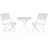 Set Tavolo Pieghevole con 2 Sedie Bianco Arredo Esterno Giardino Acciaio PE