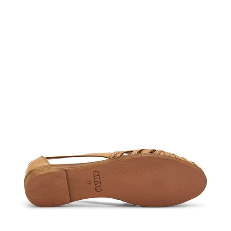 Frau ballerina ragnetto in pelle caramello 03P4