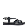 Frau sandali donna infradito in pelle nero 86P2