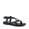 Frau sandali donna infradito in pelle nero 86P2