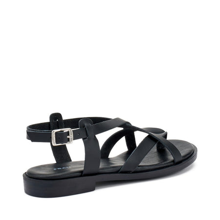 Frau sandali donna infradito in pelle nero 86P2
