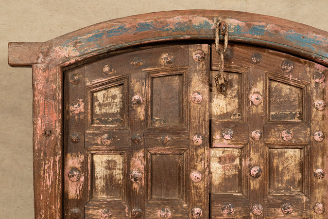 Biscottini Porta portone in legno massello e ferro da interno o da esterno vecchia e antica medievale scorrevole