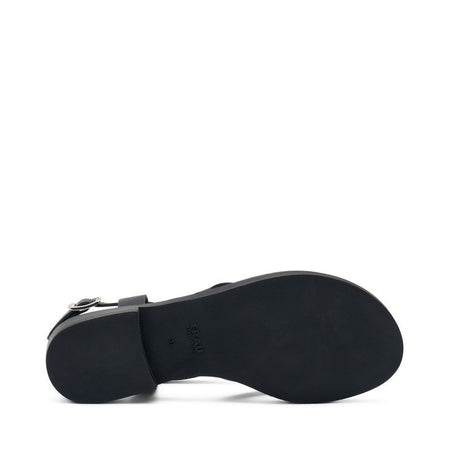 Frau sandali donna infradito in pelle nero 86P2