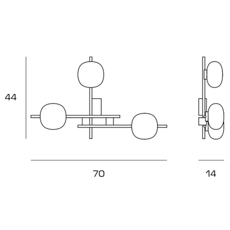 Applique moderno Miloox LINGOTTO 1744 346 G9 LED metallo vetro