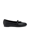 Frau ballerina in pelle nero con cinturino 70P5