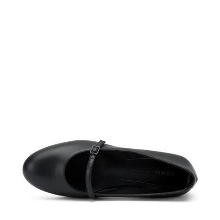 Frau ballerina in pelle nero con cinturino 70P5