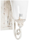 Biscottini Lampada applique a muro elettrificata in ferro battuto finitura bianca anticata L28xPR20xH54,5 cm