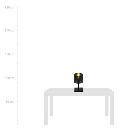 Lampada Da Tavolo Industrial 1 Luce Jordan In Acciaio Nero E Paralume A Cilindro