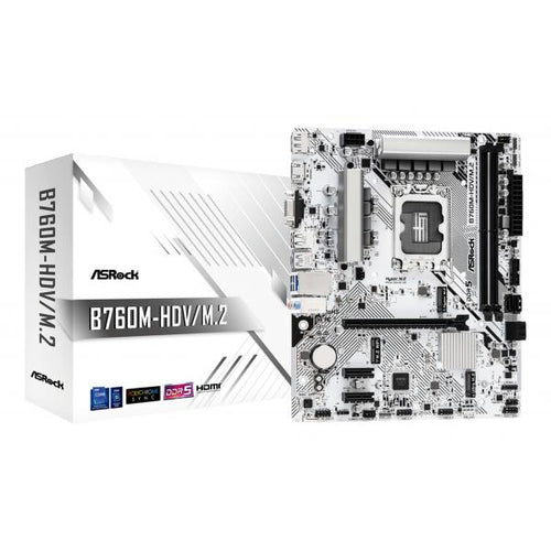 Asrock Mb 1700 12/13gen. B760m-hdv/m.2 2xddr5 4xsata M.2 Vga/hdmi/dp