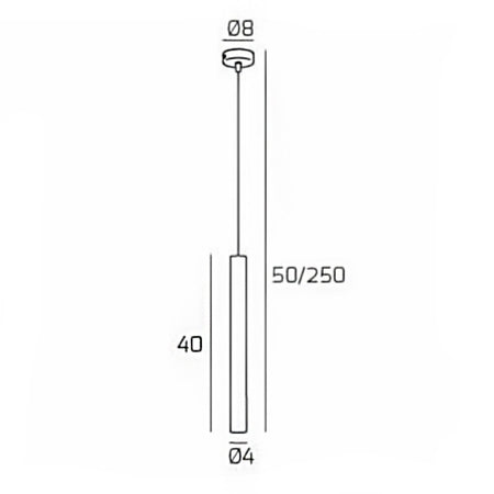 Lampadario Top light ROUND TUBE 1174 S1 GU10 LED cilindro metallo moderno