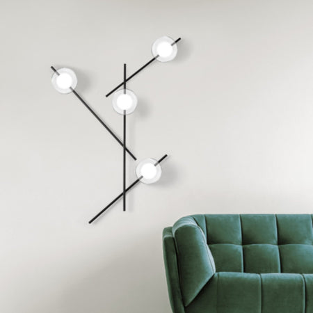 Applique moderna Miloox MIKADO 1744.177 1744.220 G9 LED metallo vetro