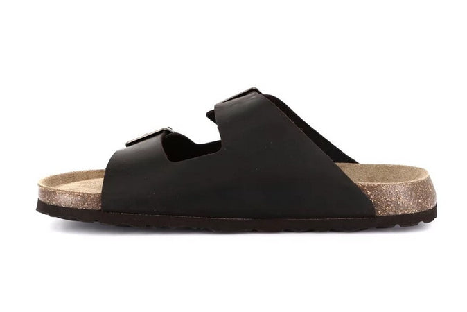 Grunland ciabatta Bobo uomo doppia fascia pelle nero CB1631