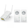 Powerline WiFi 600 Triple Pack V2 Confezione Tripla di 2 Adattatori Powerline 600 + Adattatore Powerline Wi-Fi 600 Colore Bianco