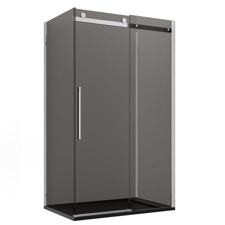 Box Doccia 3 lati Fume porta scorrevole H195 8mm EUCLIDE