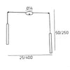 Lampadario Top light ROUND TUBE 1174 S2 GU10 LED cilindro metallo moderno