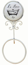 Biscottini Portasciugamani da muro Le Bain in ferro battuto finitura Shabby 16x9,5x37 cm