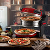 ARIETE FORNO PIZZA ROSSO (0927/00) - 2 PIASTRE IN PIETRA REFRATTARIA - 2 PIZZE CONTEMPORANEAMENTE - 5 LIVELLI COTTURA - 2300W