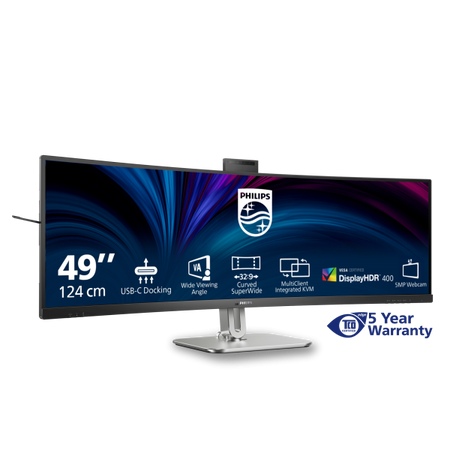 PHILIPS MONITOR CURVO 49 LED VA 32:9 4K UHD 4MS 450 CDM, REG ALTEZZA, USB-C DOCK, WEBCAM, DP/HDMI