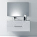Mobile Sospeso bianco da 120cm Lavabo Solid Surface