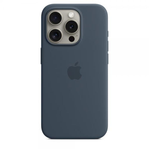 Apple Custodia MagSafe in silicone per iPhone 15 Pro - Blu Tempesta