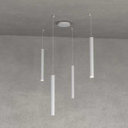 Lampadario Top light ROUND TUBE 1174 S4 GU10 LED cilindro metallo moderno