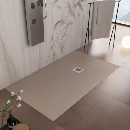 Piatto doccia in marmoresina tortora | Piletta Gratis - STAR PLUS