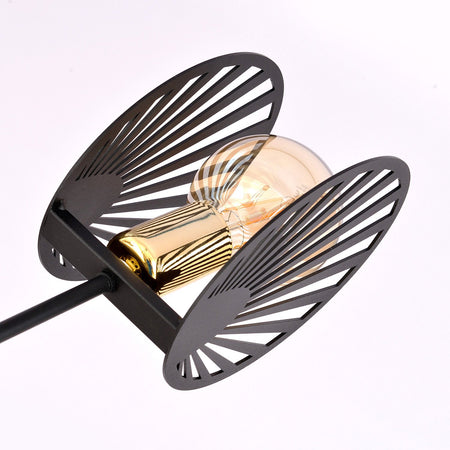 Sospensione Contemporanea 2 Luci Playa In Acciaio Nero E Oro