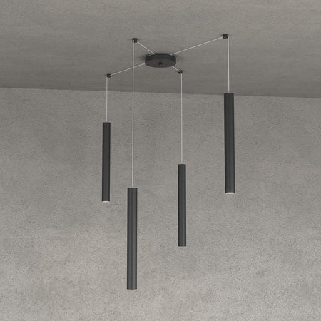 Lampadario Top light ROUND TUBE 1174 S4 GU10 LED cilindro metallo moderno