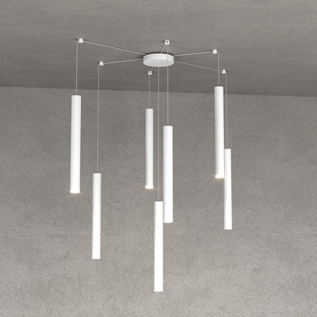 Lampadario Top light ROUND TUBE 1174 S7 GU10 LED cilindro metallo classico moderno