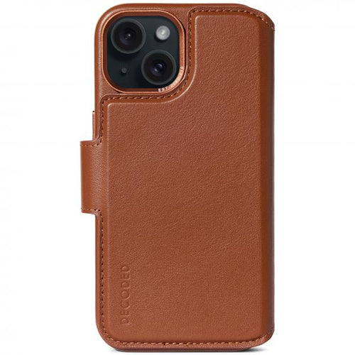 Decoded Leather Detachable Wallet fr iPhone 15 Tan