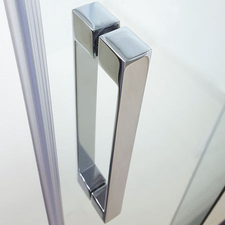 Box doccia angolare scorrevole serigrafato con lato fisso H195cm 8mm AKTUAL FROST