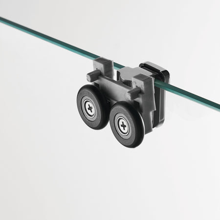 Box doccia angolare scorrevole serigrafato con lato fisso H195cm 8mm AKTUAL FROST