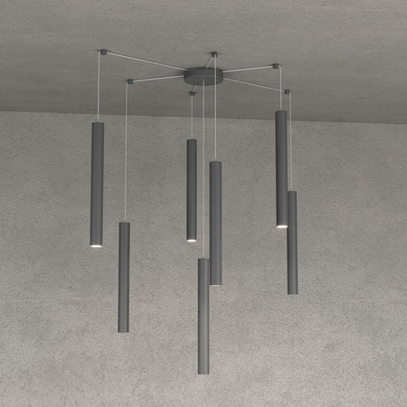 Lampadario Top light ROUND TUBE 1174 S7 GU10 LED cilindro metallo classico moderno