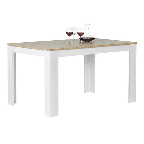 Tavolo per Sala da Pranzo Fisso 120x80 H74cm Bianco e Top 18mm Acero Moderno